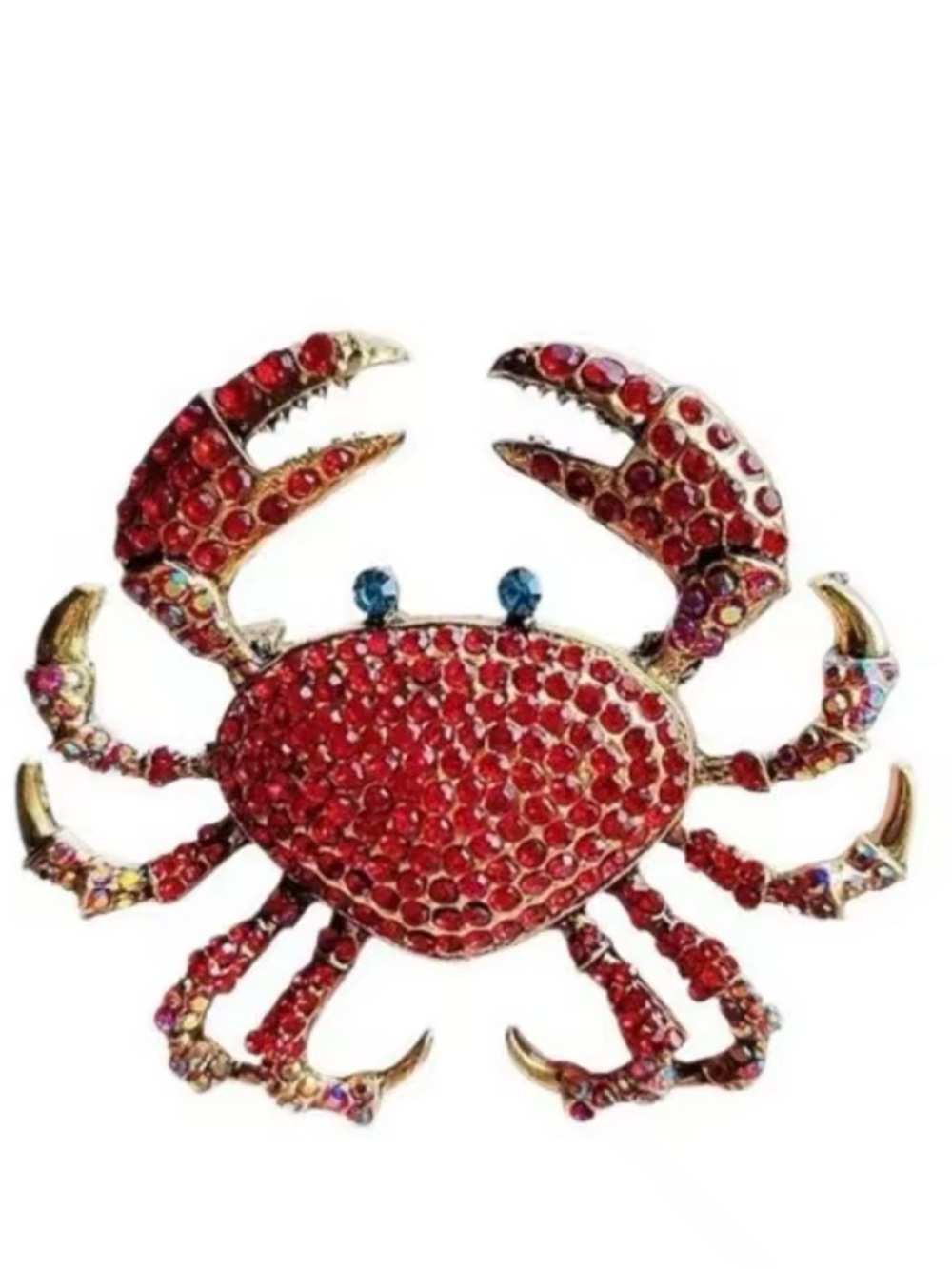 Rhinestone Crab Brooch. Sea Animal Banquet. - Picture 3 of 3